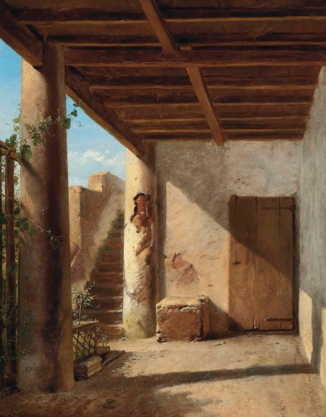 Main Product Photo of A Sunlit Passage  Painting by Eugene Joseph Verboeckhoven