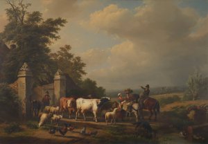 Leaving for the Market by Eugene Joseph Verboeckhoven Oil Painting