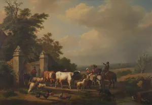 Leaving for the Market by Eugene Joseph Verboeckhoven Oil Painting
