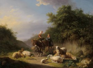 Schafhirte und Hirtin by Eugene Joseph Verboeckhoven Oil Painting