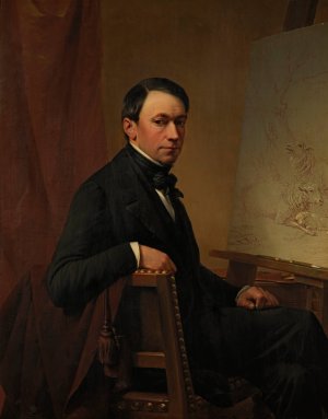 Self Portrait by Eugene Joseph Verboeckhoven Oil Painting
