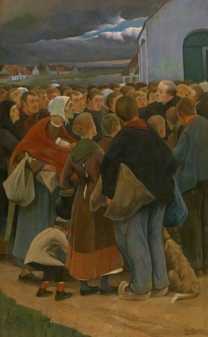 Farewell by Eugene Laermans Oil Painting