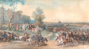 Camp de Compiegne, 1698 by Eugene Lami Oil Painting