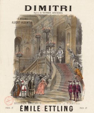 Poster for the premiere of Dimitri, an opera by Victorin Joncieres by Eugene Lami Oil Painting