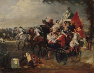 Scene de carnaval, place de la Concorde by Eugene Lami Oil Painting