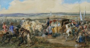 The Court of Louis XIV in Flanders by Eugene Lami Oil Painting