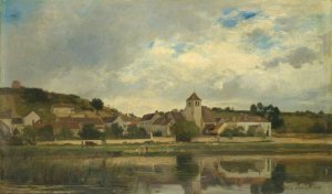 The Village of La Celle-sous-Moret by Eugene Lavieille Oil Painting