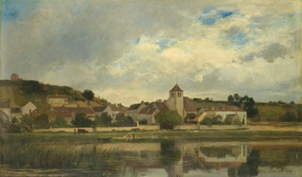 The Village of La Celle-sous-Moret by Eugene Lavieille - Hand-Painted Oil Painting Reproduction