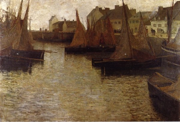 Fishing Harbor by Eugene Lawrence Vail - Hand-Painted Oil Painting Reproduction