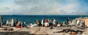 Bathing In Etretat by Eugene Le Poittevin Oil Painting