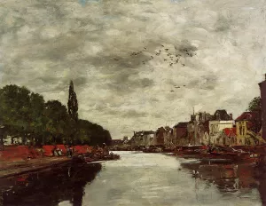 A Canal Near Brussels painting by Eugene-Louis Boudin