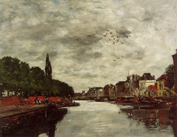 Main Product Photo of A Canal Near Brussels Painting by Eugene-Louis Boudin
