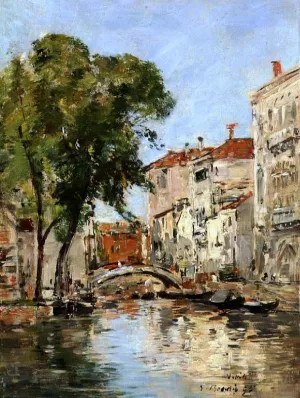 A Small Canal in Venice by Eugene-Louis Boudin - Oil Painting Reproduction