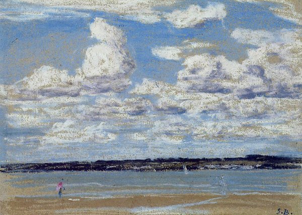 An Estuary in Brittany by Eugene-Louis Boudin - Hand-Painted Oil Painting Reproduction