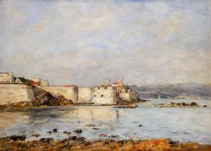 Antibes, the Fortifications by Eugene-Louis Boudin Oil Painting