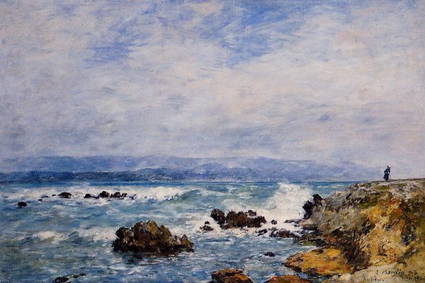 Antibes, the Point of the Islet by Eugene-Louis Boudin - Hand-Painted Oil Painting Reproduction