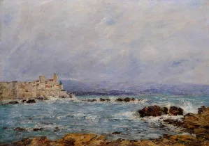 Antibes, the Rocks of the Islet by Eugene-Louis Boudin - Oil Painting Reproduction