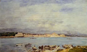 Antibes, Vue pris de la Salis Oil painting by Eugene-Louis Boudin