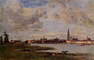 Anvers, la Tete de Flanders by Eugene-Louis Boudin Oil Painting