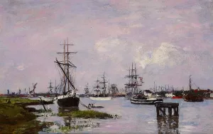 Anvers, The Port by Eugene-Louis Boudin - Oil Painting Reproduction