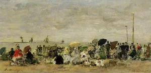 Beach Scene, Deauville by Eugene-Louis Boudin Oil Painting