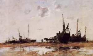 Berck, Low Tide Oil painting by Eugene-Louis Boudin