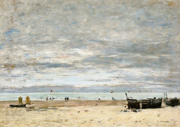 Berck, The Beach at Low Tide by Eugene-Louis Boudin - Hand-Painted Oil Painting Reproduction