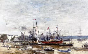 Bordeaux, a Corner of the Port painting by Eugene-Louis Boudin