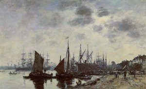 Bordeaux, Bacalan, View from the Quay by Eugene-Louis Boudin Oil Painting