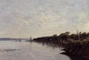 Brest, the Banks of the Harbor painting by Eugene-Louis Boudin