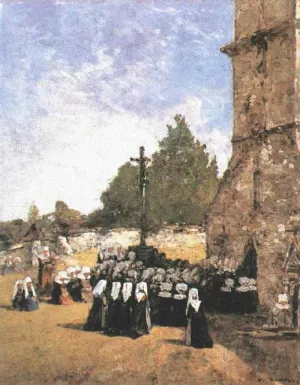 Breton Pardon by Eugene-Louis Boudin Oil Painting