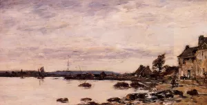 Breton Shoreline by Eugene-Louis Boudin Oil Painting