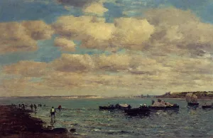 Camaret, Fishermen and Boats by Eugene-Louis Boudin Oil Painting
