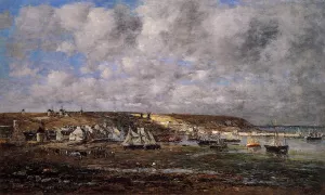 Camaret, Low Tide by Eugene-Louis Boudin - Oil Painting Reproduction