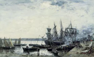 Camaret, the Port by Eugene-Louis Boudin Oil Painting