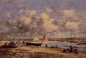 Camaret by Eugene-Louis Boudin Oil Painting