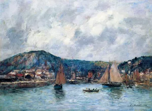 Cherbourg, the Port by Eugene-Louis Boudin - Oil Painting Reproduction