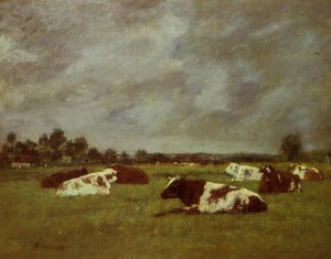 Cows in a Meadow, Morning Effect