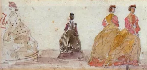 Crinolines by Eugene-Louis Boudin Oil Painting