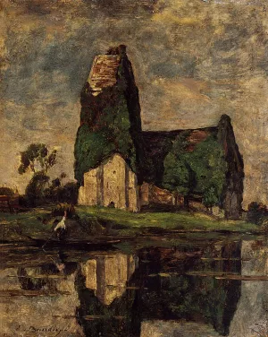 Criqueboeuf, the Church painting by Eugene-Louis Boudin