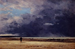 Deauville, Low Tide by Eugene-Louis Boudin Oil Painting