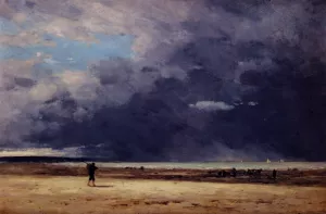 Deauville, Low Tide Oil painting by Eugene-Louis Boudin