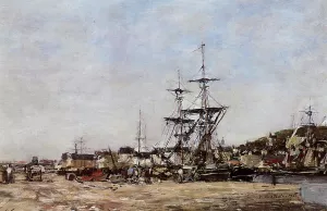 Deauville, the Docks by Eugene-Louis Boudin - Oil Painting Reproduction