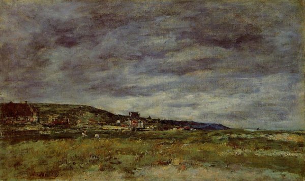 Deauville, the Dunes by Eugene-Louis Boudin - Hand-Painted Oil Painting Reproduction