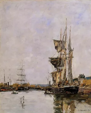 Deauville, the Harbor by Eugene-Louis Boudin Oil Painting