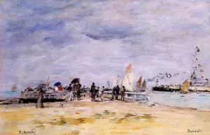 Deauville, the Jetty by Eugene-Louis Boudin - Oil Painting Reproduction