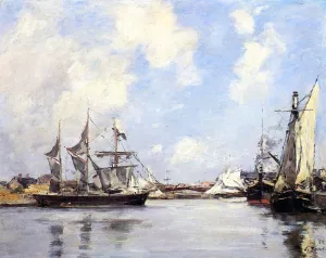 Deauville, the Port painting by Eugene-Louis Boudin