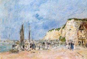 Dieppe, the Pollet Cliffs Oil painting by Eugene-Louis Boudin