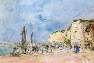 Dieppe, the Pollet Cliffs by Eugene-Louis Boudin - Oil Painting Reproduction
