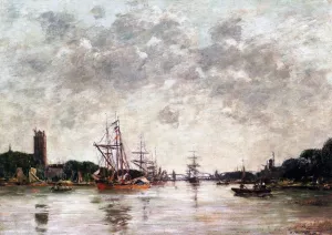 Dordrecht, Le Meuse, View of Swandrecht painting by Eugene-Louis Boudin